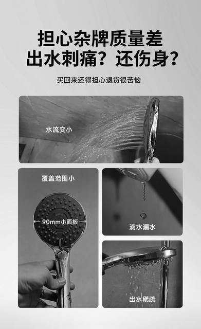 German Pressurized Shower Head for Home Bathroom Shower Faucet with Large Water Flow and Rain Shower Head detail 1