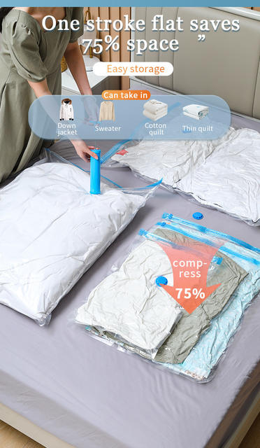 Vacuum Compression Storage Bags for Foreign Trade, Vacuum Travel Bags for down Jackets and Quilts, Extra Large and Thickened detail 3
