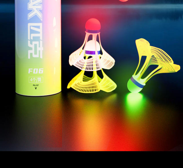 Peak genuine goods Professional Windproof Super Resistant Playing Head Luminous Nylon Badminton Outdoor Training Stable Flying Wind Resistance detail 2