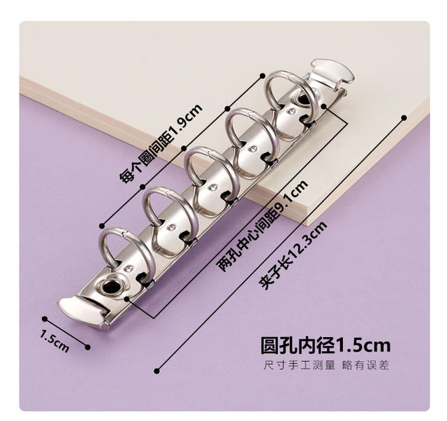 M5 Binder Macaron Color Five Hole A8 Mini Metal Clip M5 Binder Binder Accessories Wholesale detail 4