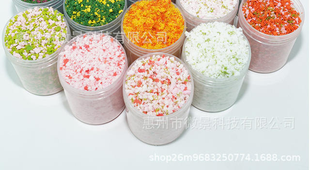 Building model pollen garden low jungle tree powder military sand table scene model diy hand account material cherry blossom detail 2