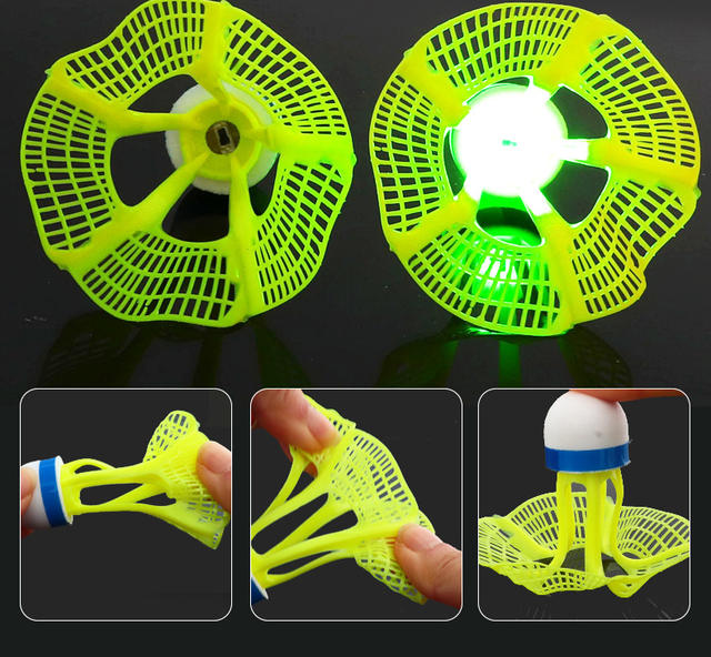 Peak genuine goods Professional Windproof Super Resistant Playing Head Luminous Nylon Badminton Outdoor Training Stable Flying Wind Resistance detail 7