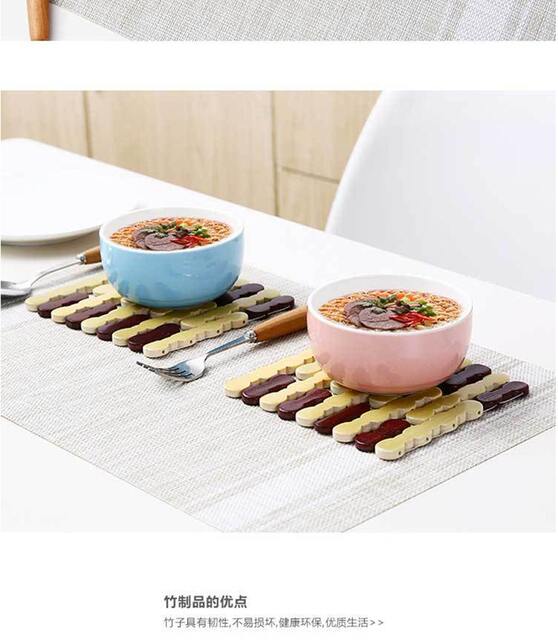 Premium Bamboo Heat Insulation Mat, Anti-Scalding and Heat-Resistant Mat for Dishes, Casserole Mats, Table Mats, Bowl Mats, Tea Cup Mats, Plate Mats detail 4