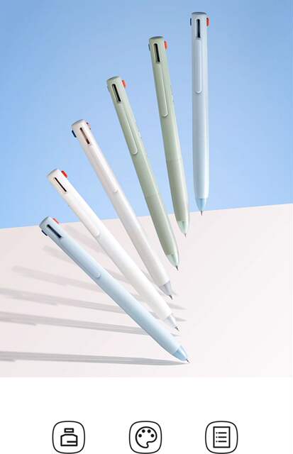 Deli Ns565 Three-Color Retractable Pen 0.5mm Multi-Color Model for Students to Take Notes with Blue and Red Pens for Marking Mistakes detail 2