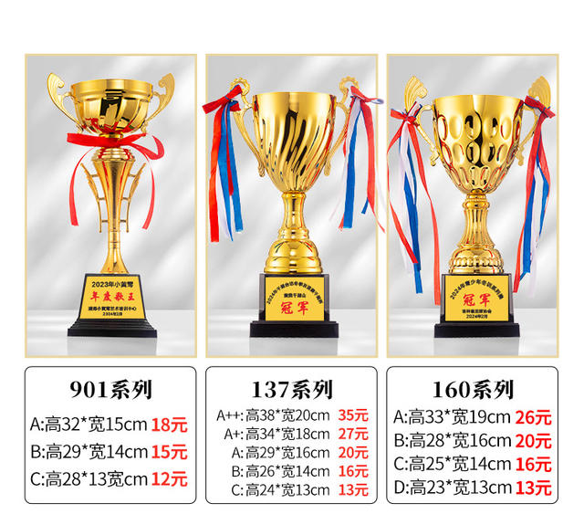 Metal Trophy Gold Silver Copper Trophy Customized Football Basketball Taekwondo Badminton Primary School Games detail 1