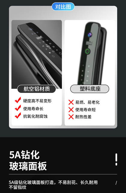 3D Face Recognition Smart Door Lock, Home Fingerprint Password Lock, Monitoring Electronic Lock, Cross-Border Anti-Theft Door Entry Door Lock detail 9