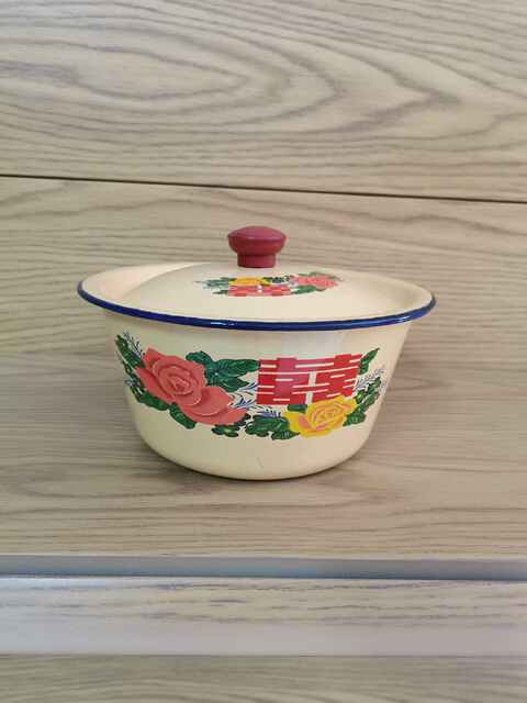 Enamel Cake Basin, Wash Basin, Yellow Deepened Soup Pot and Basin, Dumpling Filling Basin, Enamel Enamel Soup Basin with Lid detail 7