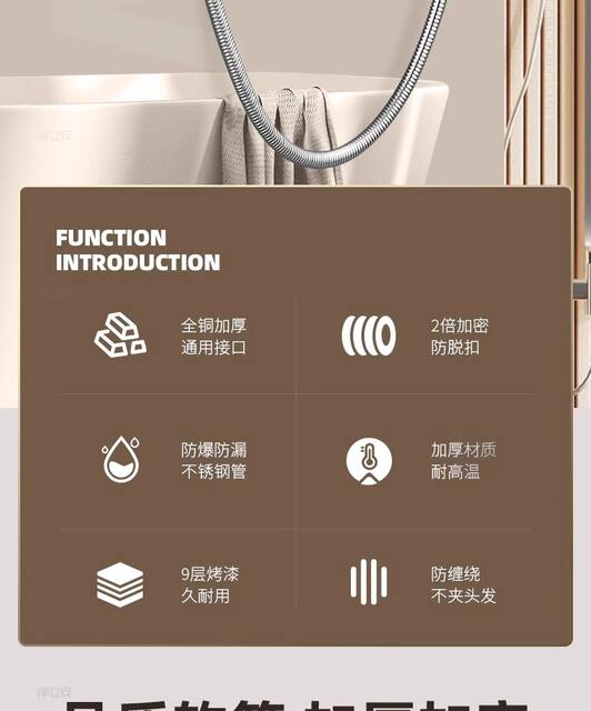 Shower Hose Encryption Explosion Proof Shower Hose Stainless Steel Shower Head Hose 1.5-2 m Shower Hose Batch detail 2
