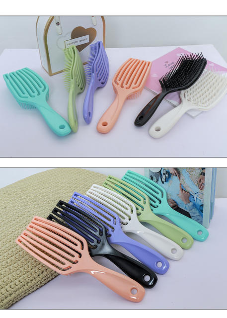 Fluffy hair comb ladies curly ribs big curved comb air cushion comb hair comb massage comb pet comb wholesale detail 12