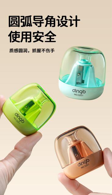 Mini Soundproof Pencil Sharpener Student Reward Gift Large Capacity Transparent Compartment Manual Pencil Sharpener detail 6