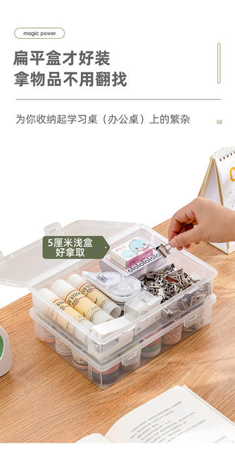 Large-Capacity Transparent A4 File Storage Box, Household Document Organizer, Student Information Desktop Storage Box Wholesale detail 8