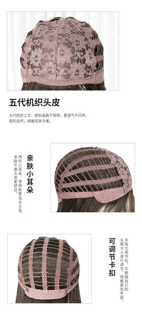 Qiushi wig women's wholesale cross-border daily online popular fluffy natural lifelike neat bangs long curly hair full head cover summer detail 7