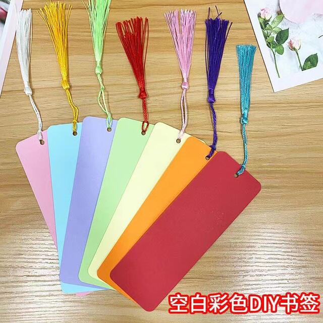 Blank Bookmark Self-written Paper Handwritten Primary School Student Production Material Package diy Handmade Dried Flower Bookmark Card Tassel detail 7