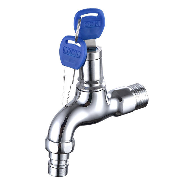 Factory wholesale direct supply copper with lock tsim nozzle faucet anti-theft nozzle 4 points with key small faucet detail 11