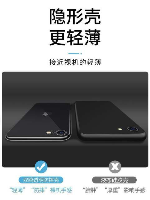 Suitable for Apple 6 7 8 Anti-Fall Shell 6Splus/7P/8P Lens Full Edge Protective Cover Se2/3 Transparent Soft Shell detail 3