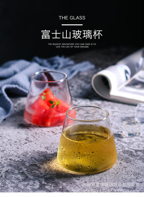 High Borosilicate Transparent Glass Mount Fuji Cup Coffee Milk Cup Beer Juice Drink Cup Mount Fuji Glass Cup detail 3