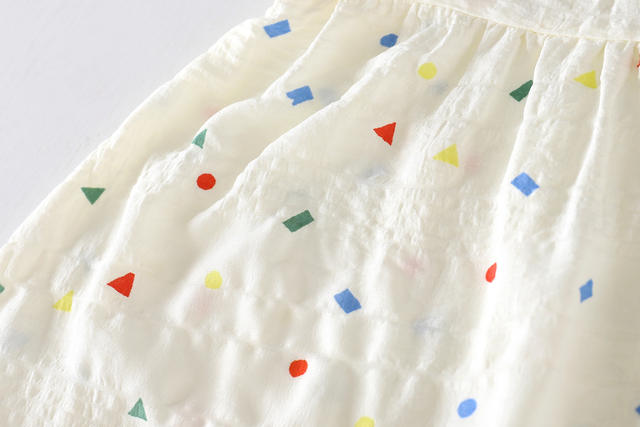 Summer New Dress for Girls, Cloud Cotton, Small Flying Sleeves, Sweet Dress, Stylish Floral Dress detail 8
