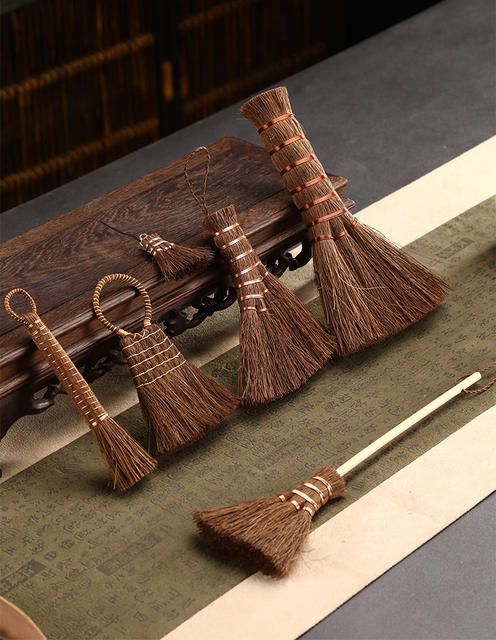 Brown Brush Handmade Tea Brush Kung Fu Tea Set Accessories Zizhu Tea Brush Creative Brush Natural Brush Wholesale detail 2