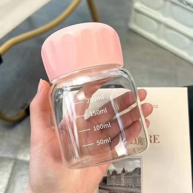 Customized High-Quality Trendy Chubby Milk Shaker Cup Made of High Borosilicate Glass, Gift Cup, Coffee Cup detail 4