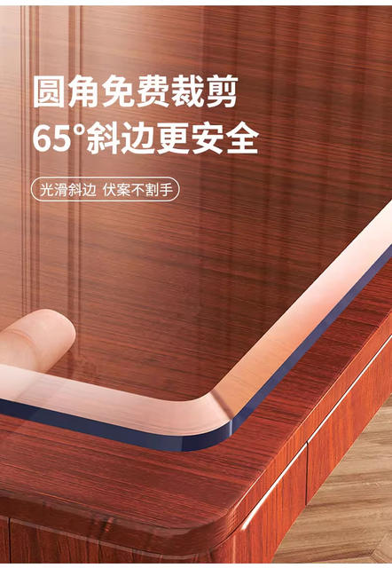 Soft Glass Pvc Transparent Tablecloth Dining Table Cover Mat No-Wash Waterproof Oil-Proof Anti-Scalding Coffee Table Plastic Desktop Protection detail 12