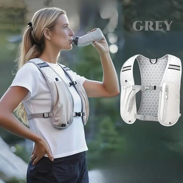 Night Running Backpack with Reflective Strips, Cycling and Running Casual Small Backpack, Breathable Waterproof Running Vest, Water Bottle and Mobile Phone Backpack detail 3
