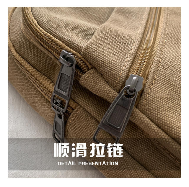 Simple Washed Canvas Chest Bag, Unisex, Lightweight Cycling Crossbody Bag, Multifunctional Men's Shoulder Bag, Large Capacity detail 5