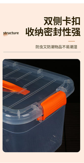 Plastic Transparent Portable Storage Box for Home Use, Clothing Storage Box, Toy Storage Box, Thickened Commercial Storage Box detail 7