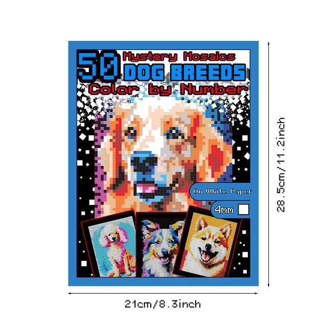 Cross-Border Spot Hot Selling Pixel Art Coloring Book 50 Different Puppies Animal Theme Digital Coloring Book detail 2