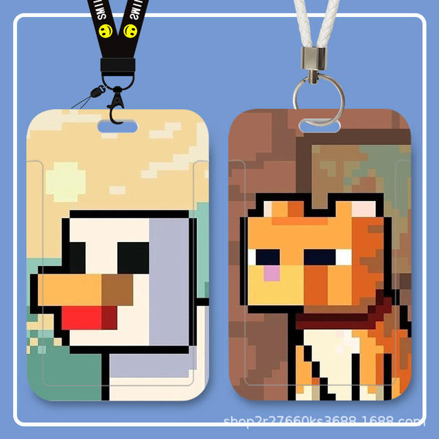Minecraft Game Student Sliding Rice Bus Card Id Card Protective Cover Access Control Campus Card Holder Storage detail 8