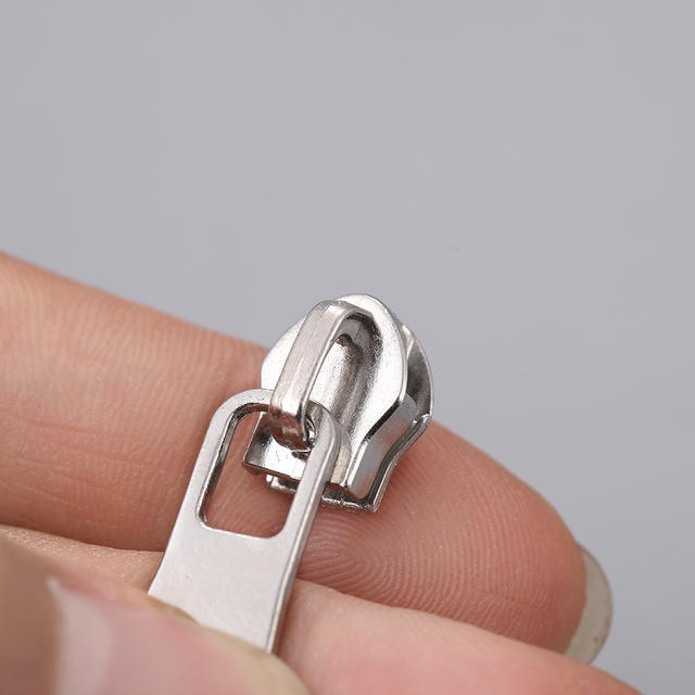Silver Metal Zipper Puller, Simple Square Nylon Zipper Puller Accessories, Detachable Zipper Puller for Bags and Clothing detail 5