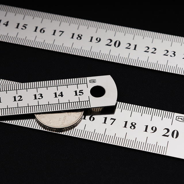 Stainless Steel Straight Ruler, Office Ruler, Thickened Scale Ruler, Metal Double-Sided Steel Ruler, 20cm Steel Ruler, Manufacturer Wholesale detail 3