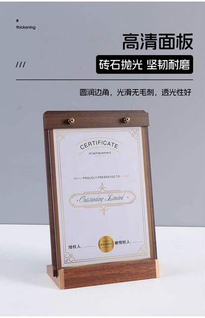 Beauty Salon Hairdressing Price List Manicure and Eyelashes Project Classy Display Table Wooden Walnut Table Card Display Card detail 6