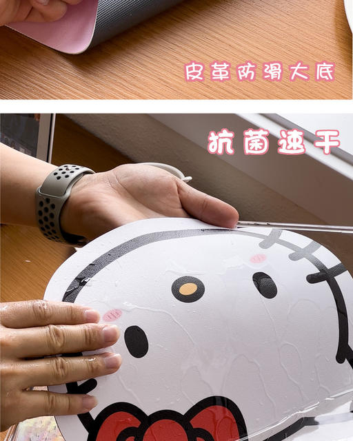 Sanrio Mouse Pad Small Size Cute Special-Shaped Mouse Pad Ins Style Cartoon Desk Pad for Girls Simple Leather detail 7