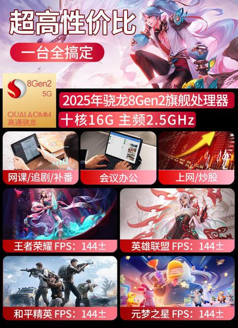 14inch Snapdragon 8Gen2 Tablet Ultra-Clear Eye-Protection 5g All-Network Pad for Gaming, Office Work, Online Classes, and Student Use detail 9
