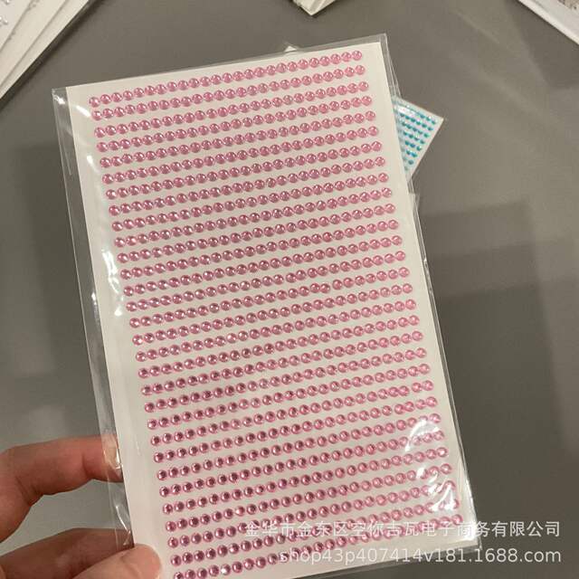 Rhinestone Chain Stickers DIY Support Decorations Pearl Chain Stickers Name Tag Border Colorful Rhinestone Fan Stickers Pearl Stickers detail 7