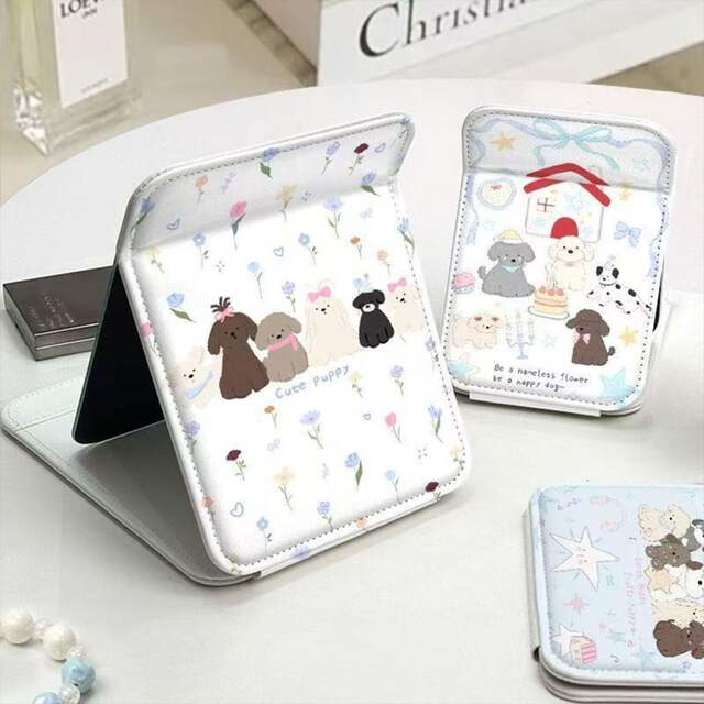 New Mirror Cute Puppy Thickened Anti-Fall Travel Portable Makeup Mirror High-Definition Home Vanity Mirror detail 6