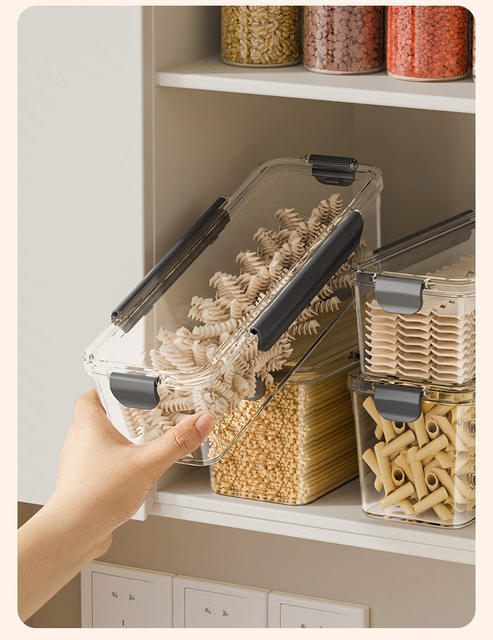 Noodle Storage Box, Sealed Storage Jar, Noodle Bucket Storage Tube, Grain Storage Sealed Jar Box, Highly Transparent detail 8