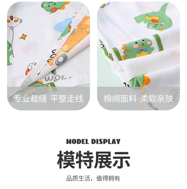 Spring and summer children's cotton silk pajamas cartoon suit long sleeve cotton silk home clothes boys and girls baby thin wholesale detail 10