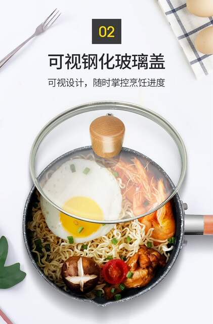 Thickened Non-Stick Snow Pan for Home Use, Suitable for Cooking Instant Noodles, Small Soup Pot, Milk Warmer, Compatible with Induction Cookers and Gas Stoves, Steamer detail 6