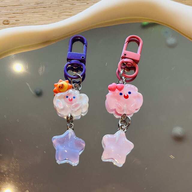 New Cloud Star Mobile Phone Rope Creative Cute School Bag Pendant Student Niche Resin Accessories Hanging Chain Mobile Phone Chain detail 5