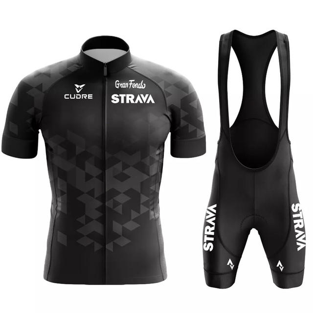 2024 Cycling Clothing Strava Tour De France Road Bike Short Sleeve Set for Mountain Bike Races detail 8