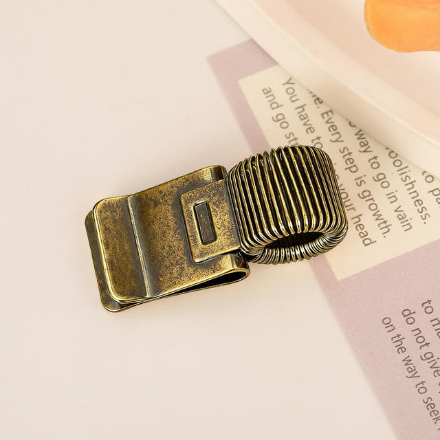 Cross-Border Journal Fixed Spring Pen Clip Stationery Portable Notebook Book Clip Electroplated Manganese Steel Pen Clip Accessories detail 12