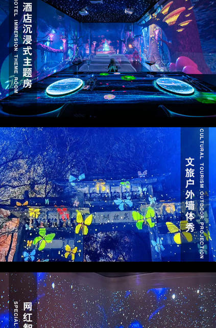 Wave Theme Holographic Ground Interactive Projection Wall Indoor Outdoor Commercial Street Night Scene Drainage Projector Equipment detail 12