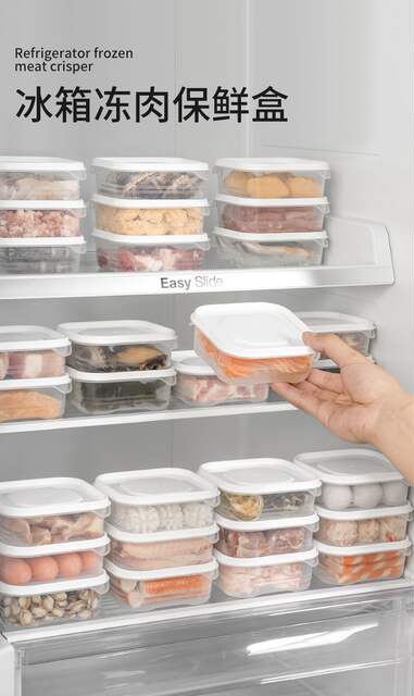 Refrigerator Storage Box Frozen Meat Fresh-keeping Box Food Grade Microwave Sealed Quick-frozen Meat Special Sub-packing Box with Lid detail 2