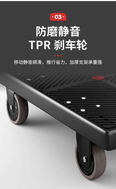 Quiet four-wheel flatbed truck folding trolley carrying trolley grocery shopping small trailer trolley moving trolley detail 5