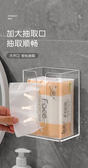 Transparent Acrylic Tissue Box Towel Storage Box Desktop Kitchen Restaurant Napkin Bathroom Tissue Box detail 5