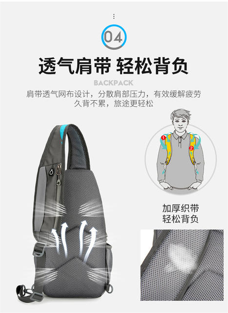 Sports Outdoor Cycling Shoulder Bag Casual Large Capacity Crossbody Bag Ins Trendy Brand Workwear Single Shoulder Crossbody Bag Wholesale detail 10