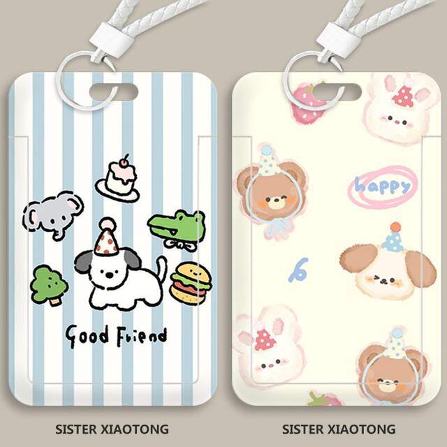 Cute Puppy Cartoon Animal Student Campus Card Double-Sided Meal Card Holder Id Protection Cover Bus Card Id Card detail 10