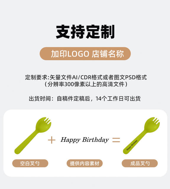 Spoon Disposable Separate Packaging Thickened Plastic Ice Cream Modern Simple Dessert Fork Small Cake Fork Spoon detail 2