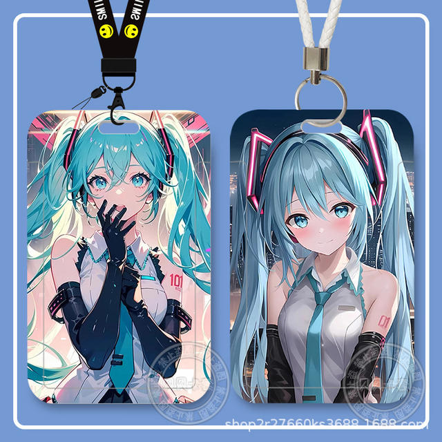 Hatsune Miku Student Sliding Rice Bus Card Id Card Protective Cover Access Control Campus Card Holder Storage detail 7